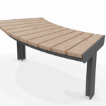 Banc bois convexe sans dossier Croisic R1000-