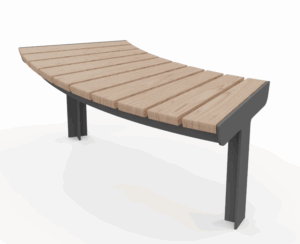Banc bois convexe sans dossier Croisic R1000-