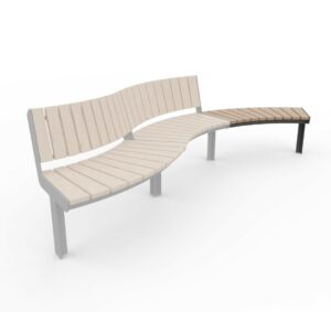 Banc bois convexe sans dossier Croisic R1000.