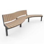 Banc bois convexe sans dossier Croisic R1000..