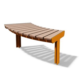 Banc bois convexe sans dossier Croisic R1000