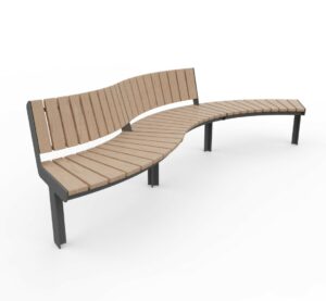Banc bois convexe sans dossier Croisic R1000..