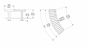 Banc bois sans dossier modulaire ORVAULT R2000 plan