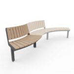 Banc courbe convexe dossier LAVAL sur-mesure-