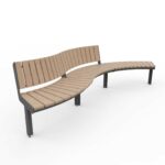Banc courbe convexe dossier LAVAL sur-mesure