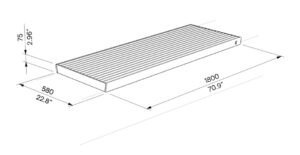 Banquette longue sur muret GIVORS plan