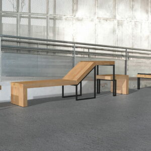 Chaise longue avec table tabouret ROME
