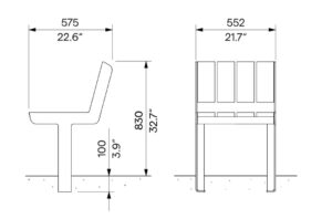 Fauteuil bois compact SOUDAN plan