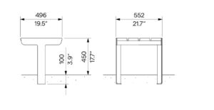 Tabouret en bois compact CHALLES plan