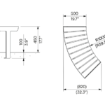 U3-530 banquette courbe plan