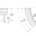 U3-600 banc dossier convexe plan