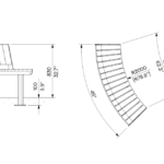 U3-650 banc avec dossier concave-