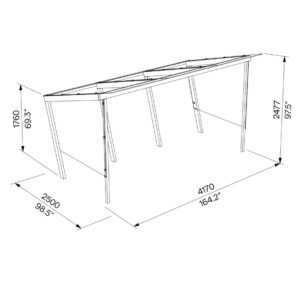 Abri vélos avec toit et parois en verre L4170mm THOIRY (2)