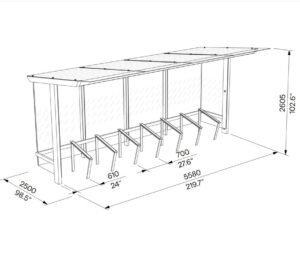 Abri vélos grand format L5580mm ORGEVAL (3)