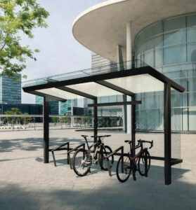 Abri vélos verre sécurit L4210mm POISSY (5)