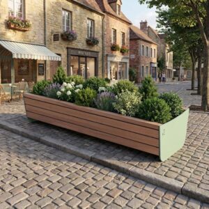 Bac à fleurs double espaces publics SARLAT