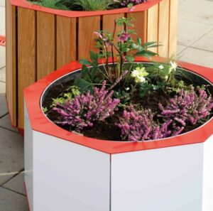 Bac à fleurs rond aluminium LIMAS