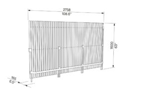 Cache conteneur bois segment final L2760mm BAROVILLE plan