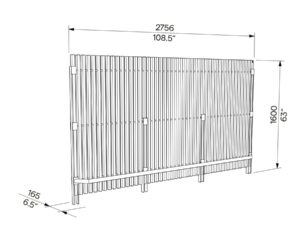 Cache-conteneurs bois solo L2750mm BARBUISE plan