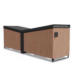 Garage à vélos fermé en bois et acier VERSAILLES (3)