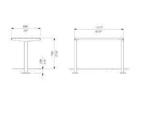 Table de picnic compacte en bois L1100mm ERBRAY (2)