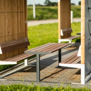 Table pratique bois et acier pour picnic L1800mm OLONNE