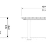 U4-6620 Table L1,60m lame verticale-