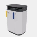A20-7221 Corbeille tri 2x61L métal avec couvercle cendrier