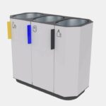 A20-8201 Corbeille tri 3x61L métal ss couvercle