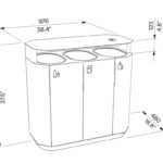 A20-8221 corbeille trix3 61L avec cendrier plan