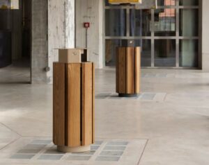 Corbeille bois avec couvercle et cendrier VENTHON