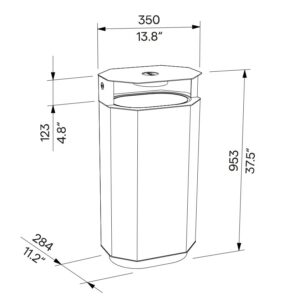 Corbeille de propreté acier 61 litres MONTVALEZAN plan