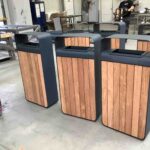 Corbeille de propreté acier bois 60L BIZANOS2