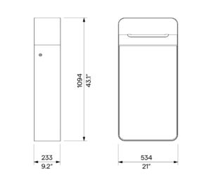 Corbeille de propreté avec couvercle 60L LANNECAUBE plan