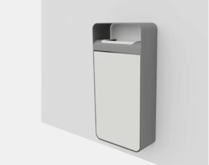 Corbeille de propreté murale tout acier 60L MONTAUT.