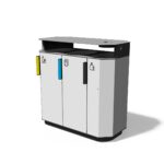 Corbeille de tri acier 3 flux cendrier CHIGNIN.
