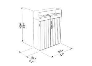Corbeille de tri bois et acier protection intempéries EYSUS