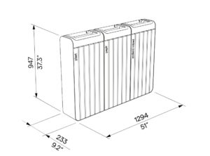 Corbeille de tri bois et acier triple flux 45L ASSON plan