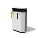 Corbeille de tri sélectif 2 flux acier LA GIETTAZ