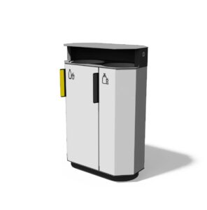 Corbeille de tri sélectif 2 flux acier LA GIETTAZ