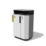 Corbeille de tri sélectif acier 2 flux CHANAZ