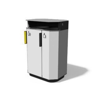 Corbeille de tri sélectif acier 2 flux CHANAZ