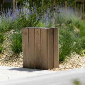 Corbeille de tri sélectif durable en bois 2 x 38L SÉRIGNAN