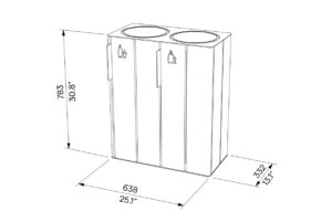 Corbeille de tri sélectif durable en bois 2 x 38L SÉRIGNAN plan