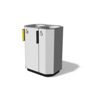 Corbeille de tri sélectif simple acier 2 flux JARSY