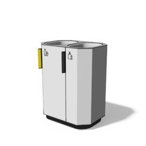 Corbeille de tri sélectif simple acier 2 flux JARSY