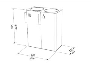 Corbeille de tri simple tout acier 2x38L VILLETELLE (3)
