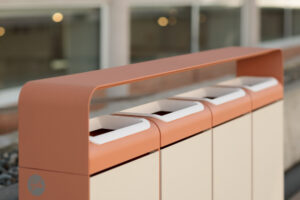 Corbeille de tri tout acier 4 flux protège pluie BIDART-.