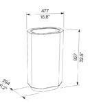 Corbeille simple acier 61 litres APREMONT plan