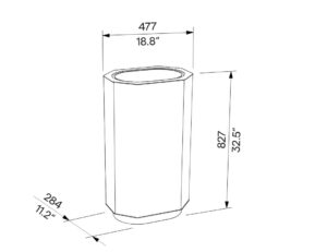 Corbeille simple acier 61 litres APREMONT plan